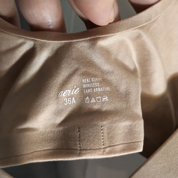 🥬NWT aerie Bra Sunnie Wireless Lightly Lined Bra Soft Stretchy Wirefree Deep V - Picture 8 of 14